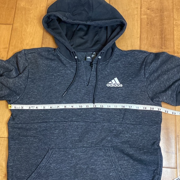 Adidas Black Charcoal Grey Notch Neck Pullover Hoodie | S - Picture 10 of 12